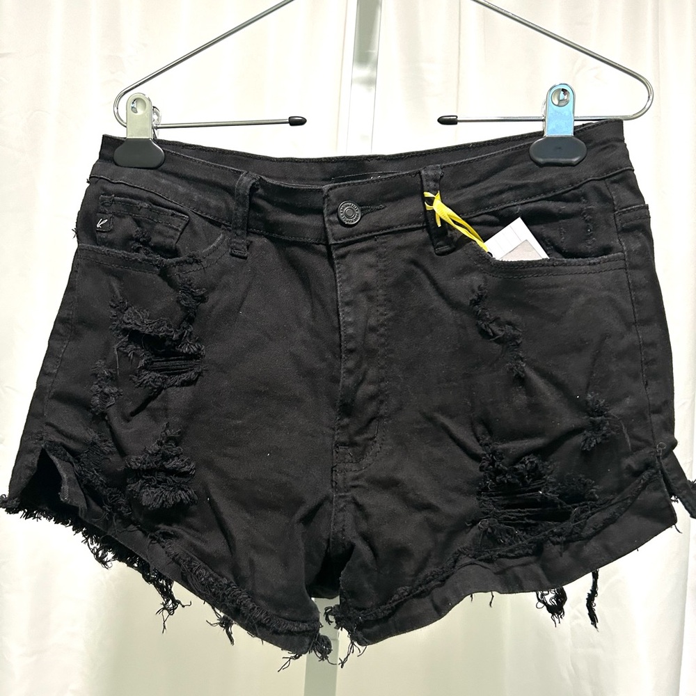 Sz 11/29 KanCan Denim Stylish Black Distressed Women's Shorts